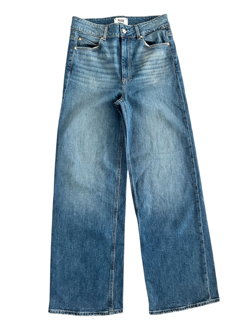 PAIGE Women's Sasha Wide Leg Jeans 28 High Rise Stretch Stefania Distressed 32" - Picture 3 of 14